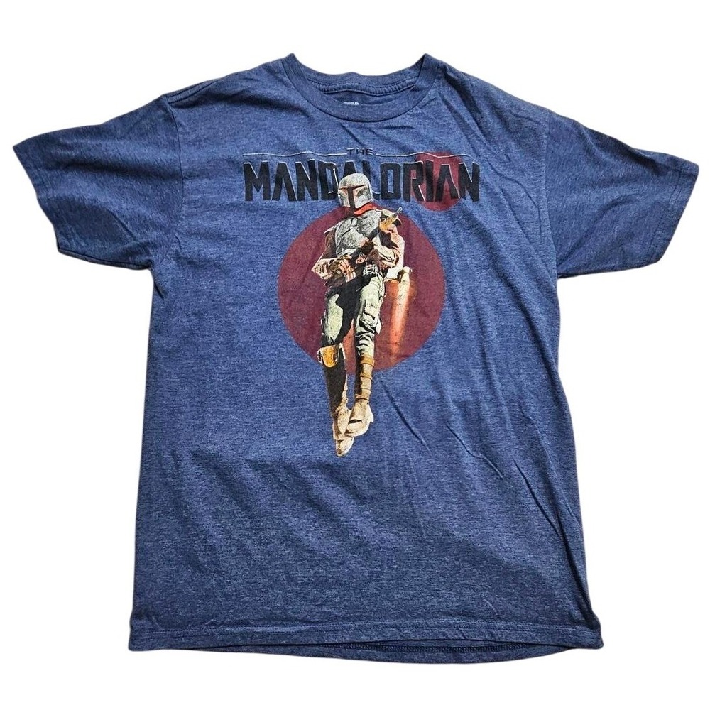 Star Wars The Mandalorian Boba Fett‎ Graphic T-Shirt Mens Medium Heather Blue